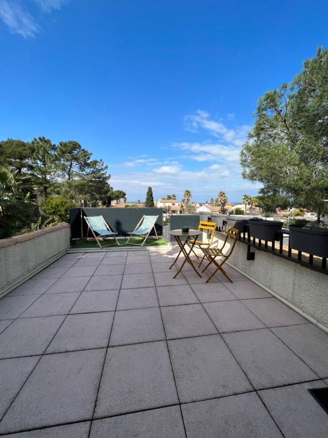 L échappée belle Coquet appt proche du village naturiste , terrasse et parking Agde Esterno foto